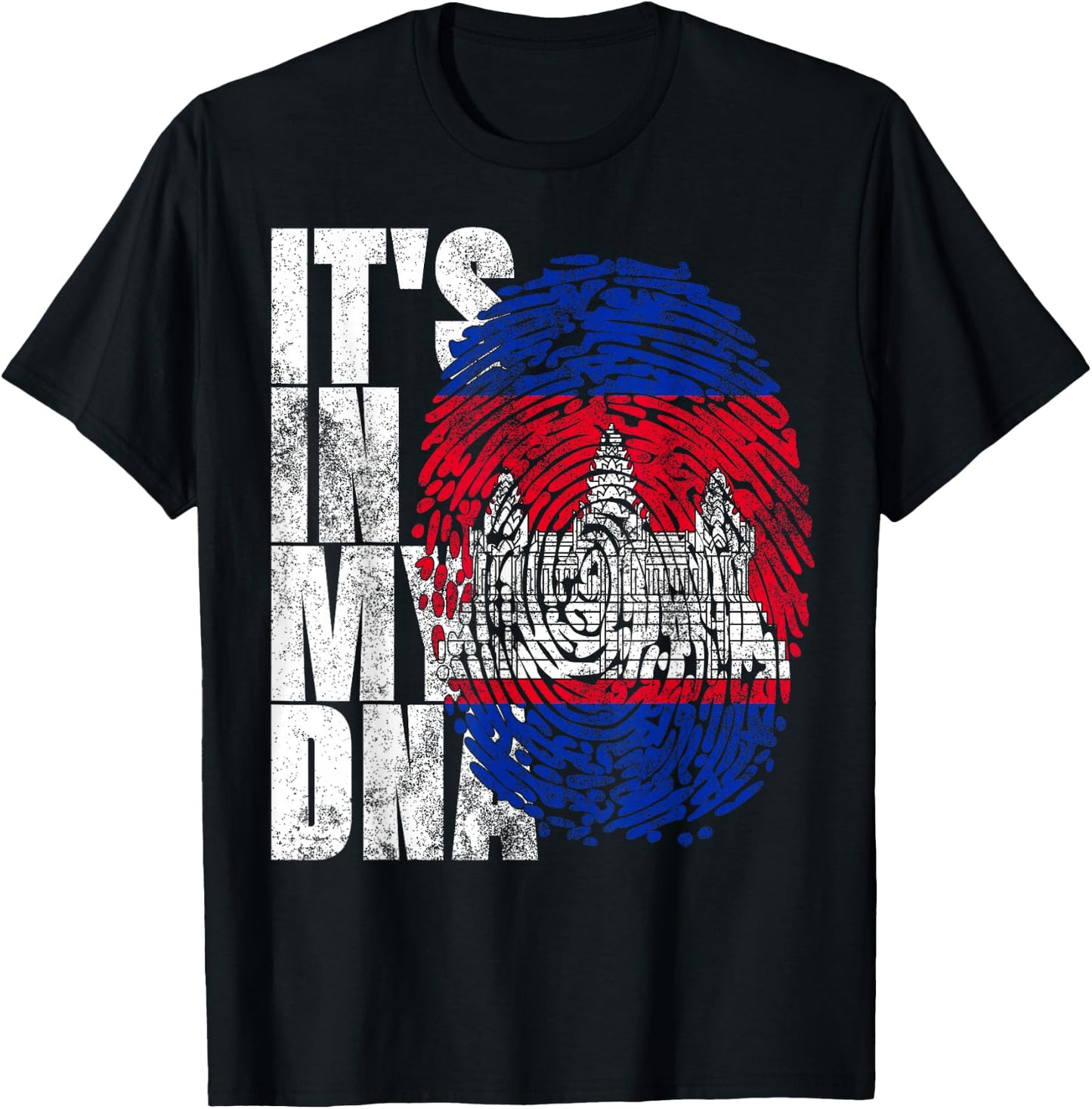 It's in My DNA Cambodian Gifts Khmer Kampuchea Cambodia Flag T-Shirt - T-Shirt | Black