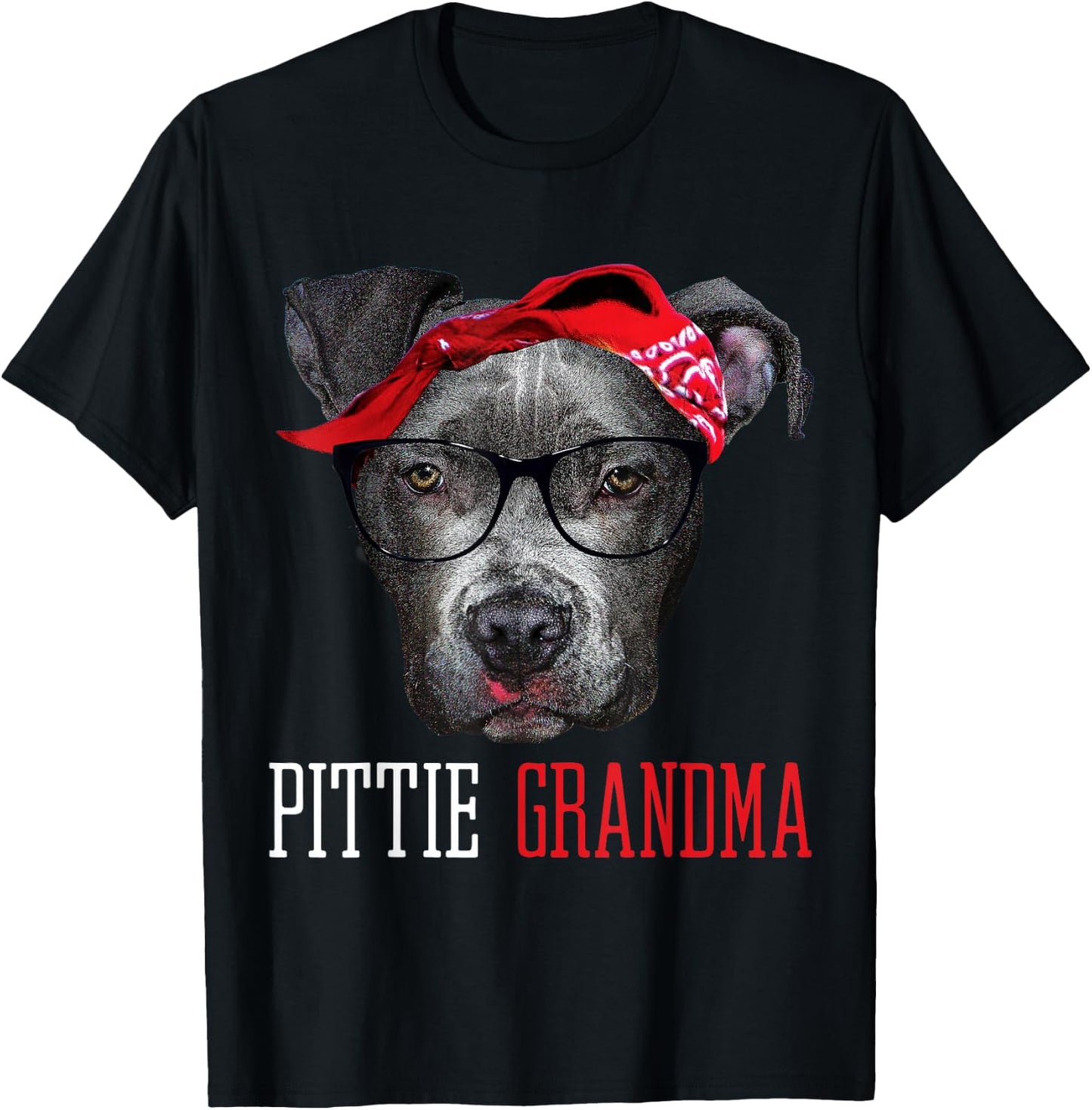 Pittie Grandma Granny Pitbull Dog Lovers Gift Women T-Shirt - T-Shirt | Black