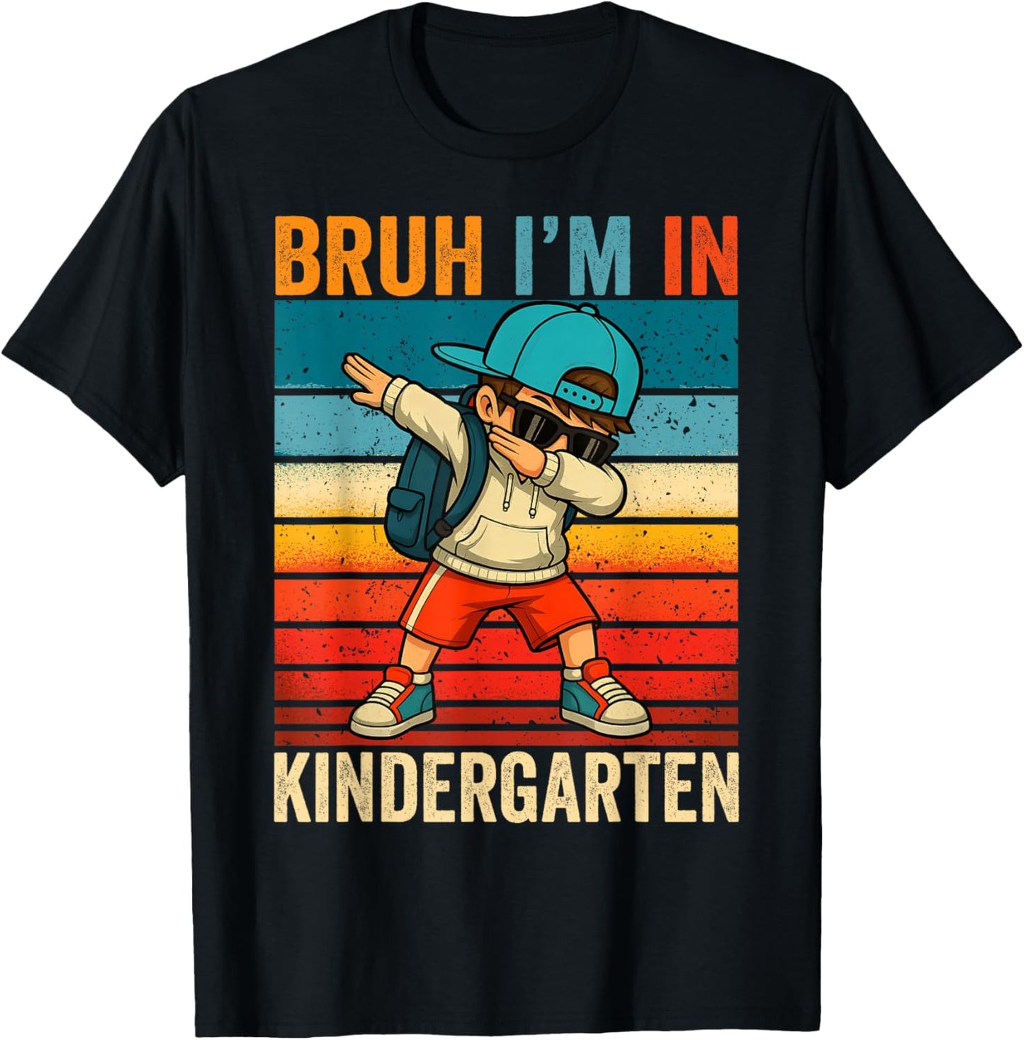 Back to School Bruh Im in Kindergarten First Day Boy Kids T-Shirt - T-Shirt | Black