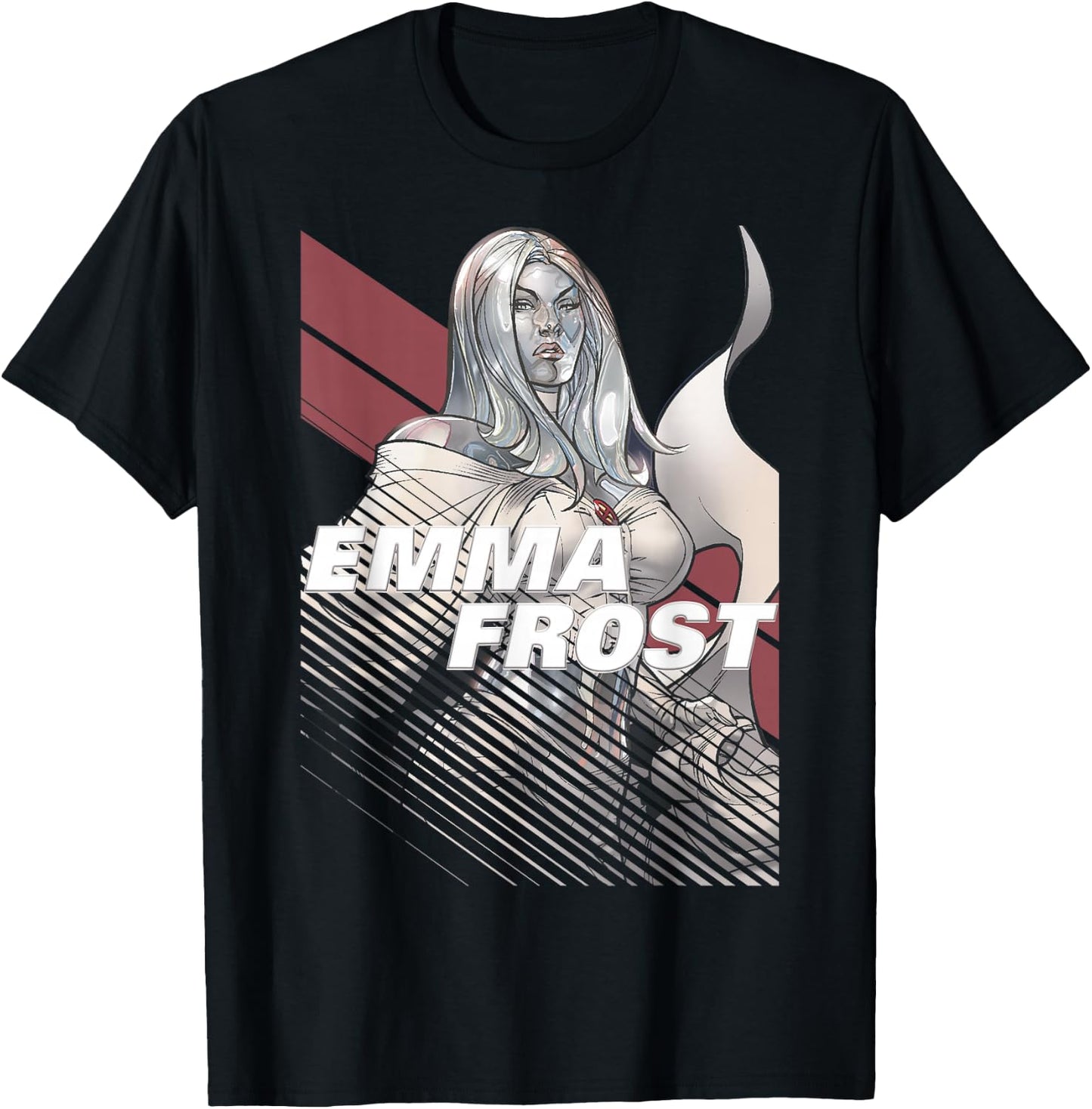 Marvel X-Men Emma Frost Moto-Stripe Fadeout Graphic T-Shirt - T-Shirt | Black