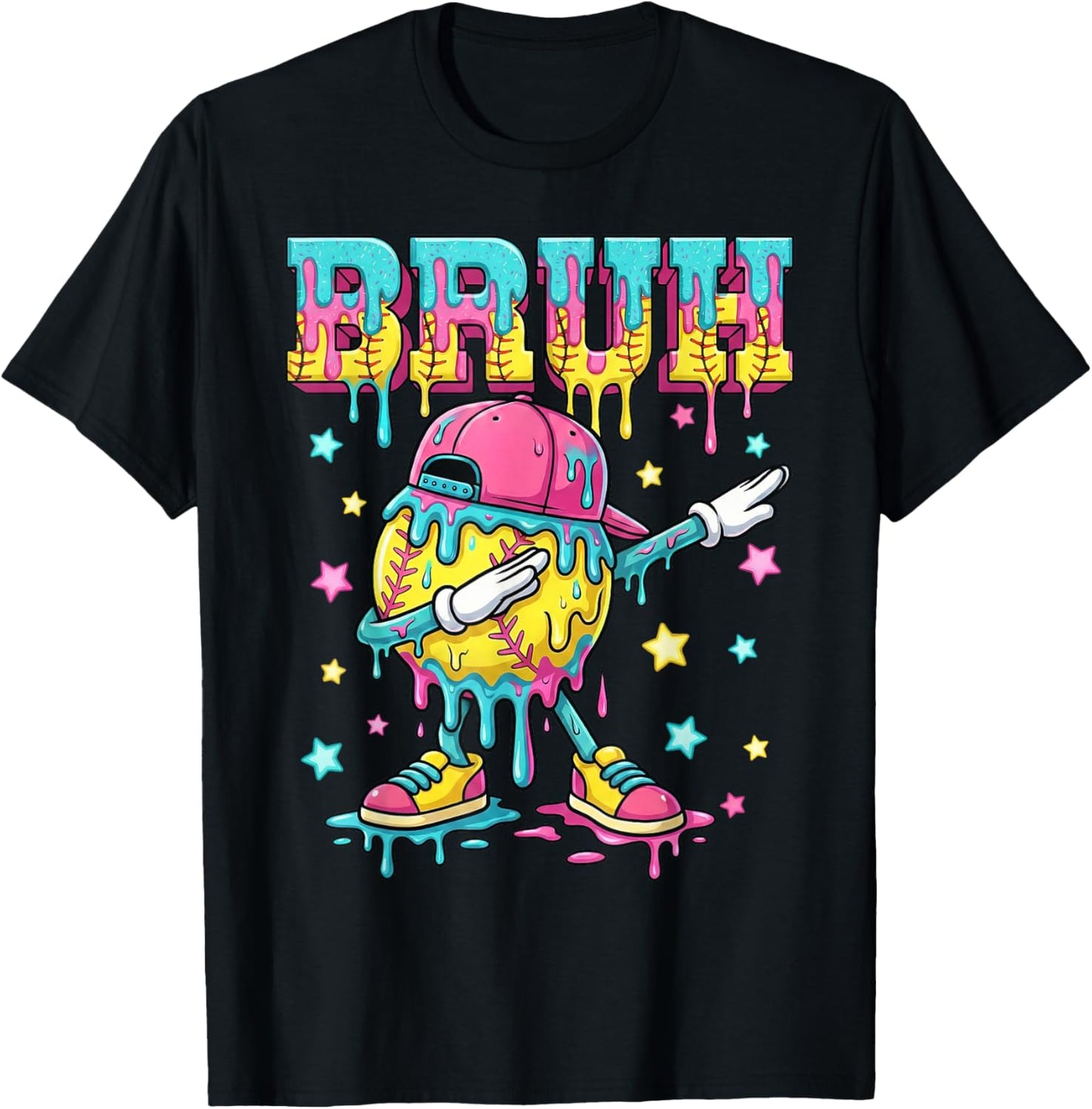 Baseball Life Style Apparel Youth Drip Softball for Boys Kid T-Shirt - T-Shirt | Black