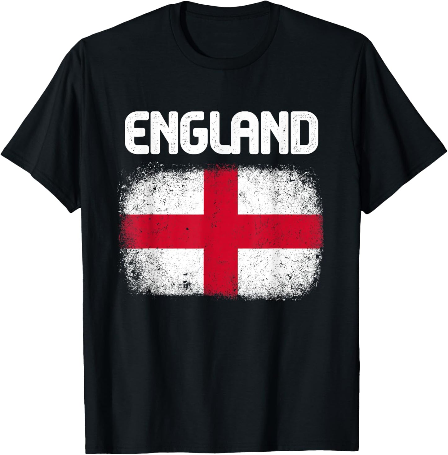 England National Flag Vintage Grunge English 2026 T-Shirt - T-Shirt | Black