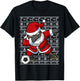Black African American Santa Claus Soccer Ugly Christmas T-Shirt - T-Shirt | Black