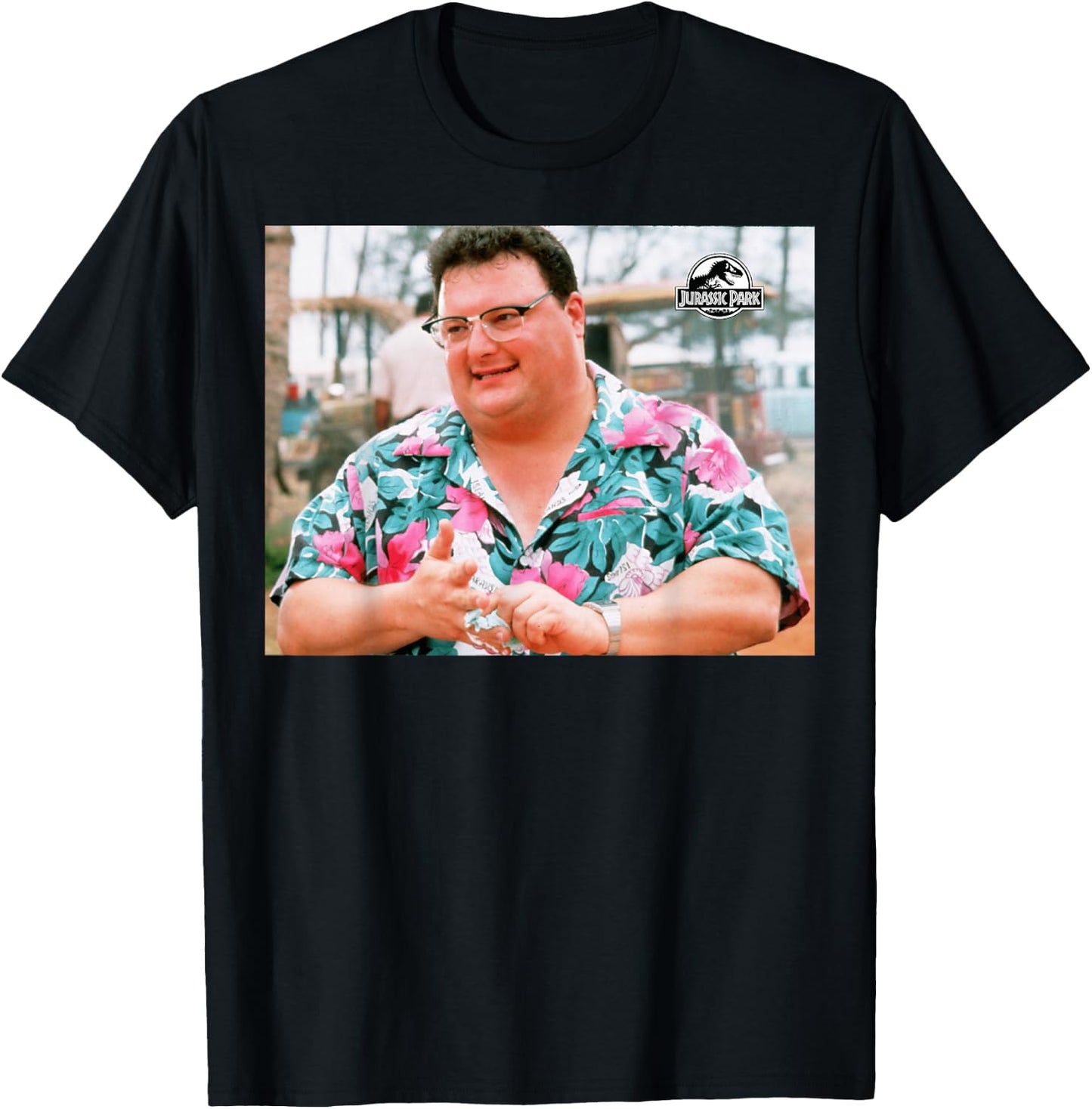 Jurassic Park Dennis Nedry Photoreal Small T-Shirt - T-Shirt | Black