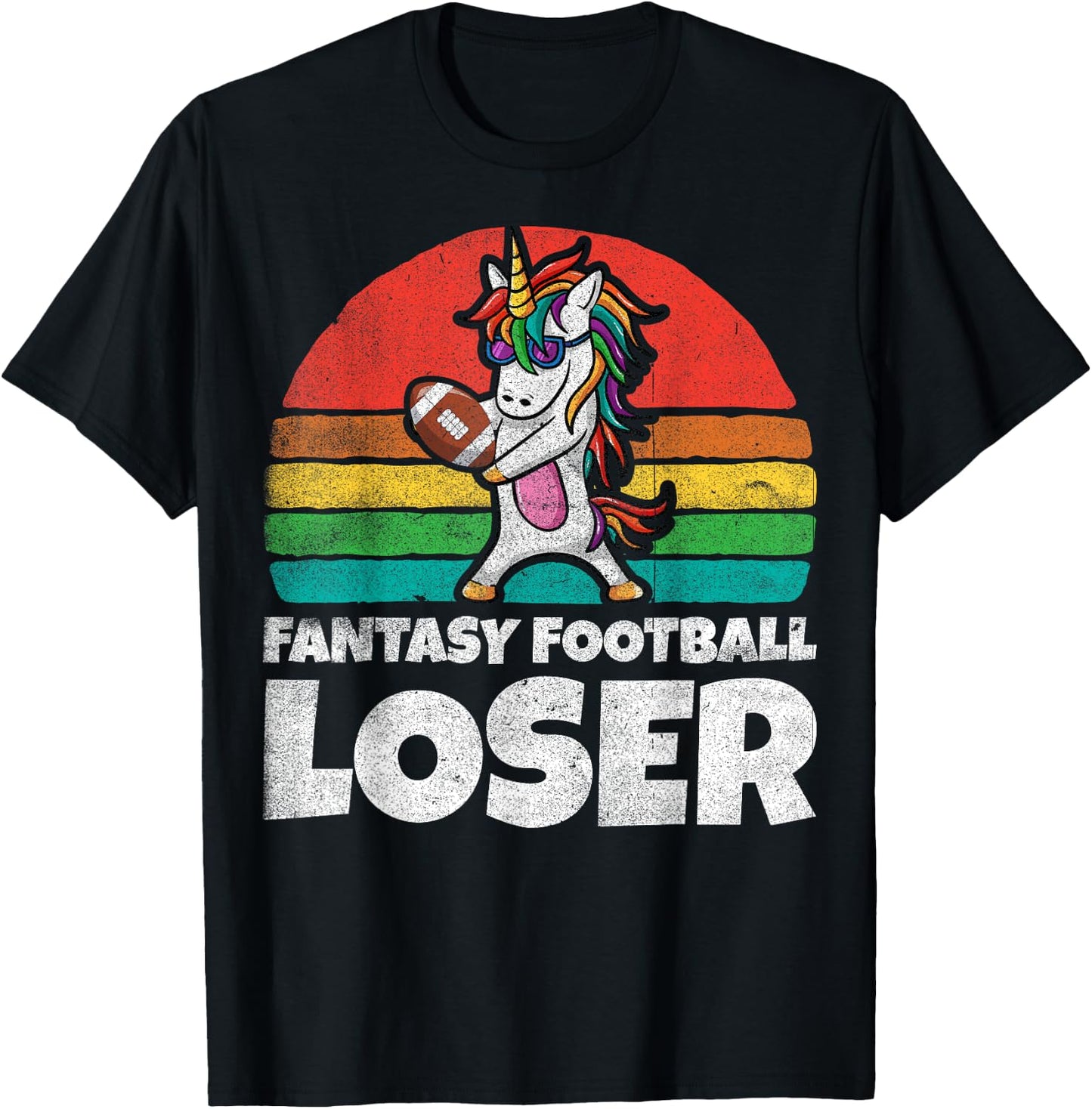 I Suck At Fantasy Football Loser Shirt Unicorn Draft Party T-Shirt - T-Shirt | Black