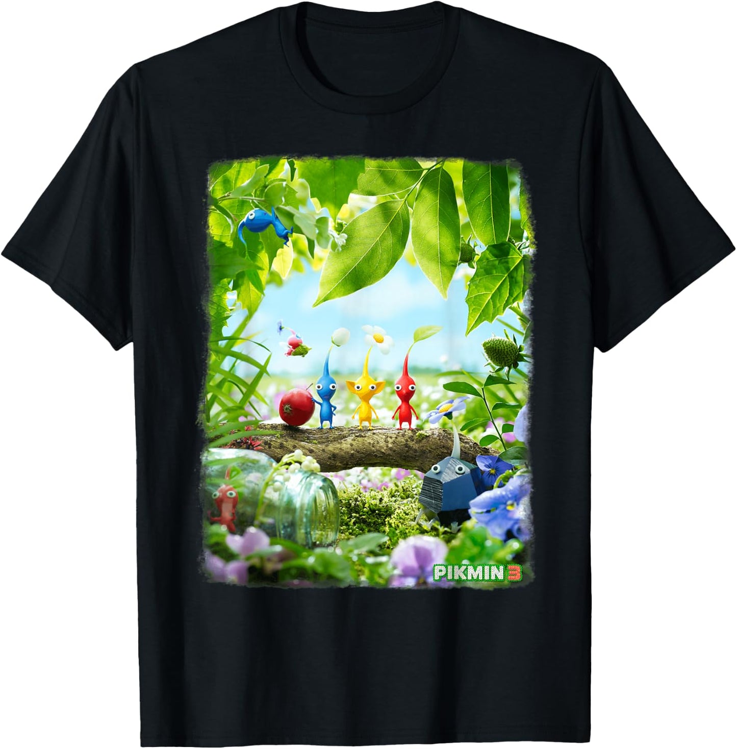 Nintendo Pikmin 3 Tree Group Shot Game Poster T-Shirt - T-Shirt | Black