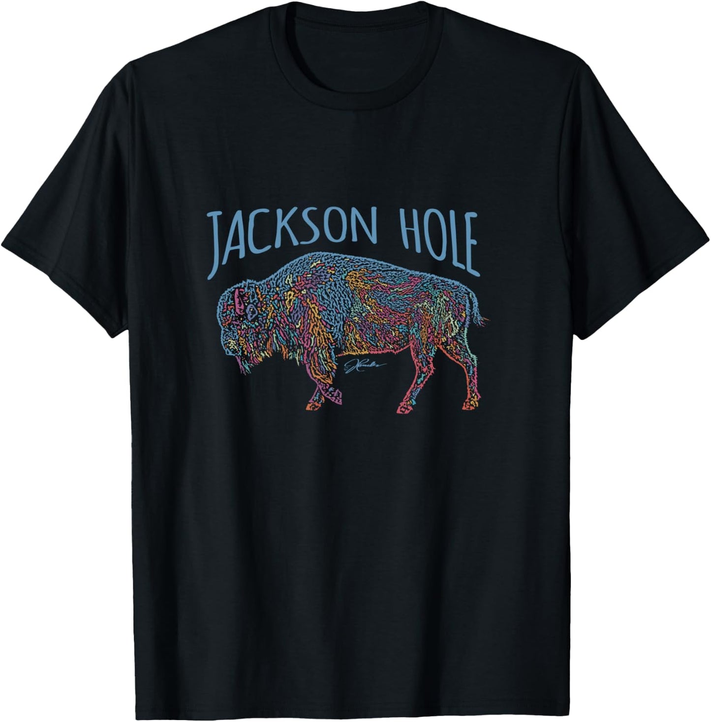 JCombs: Jackson Hole, Wyoming, American Bison T-Shirt - T-Shirt | Black