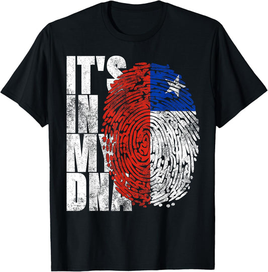 It's In My DNA Chilean Hispanic Gift Chileno Cool Chile Flag T-Shirt - T-Shirt | Black