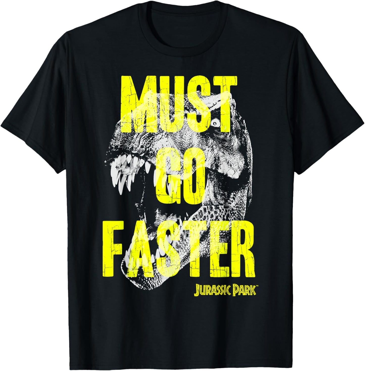 Jurassic Park T-Rex Must Go Faster T-Shirt - T-Shirt | Black