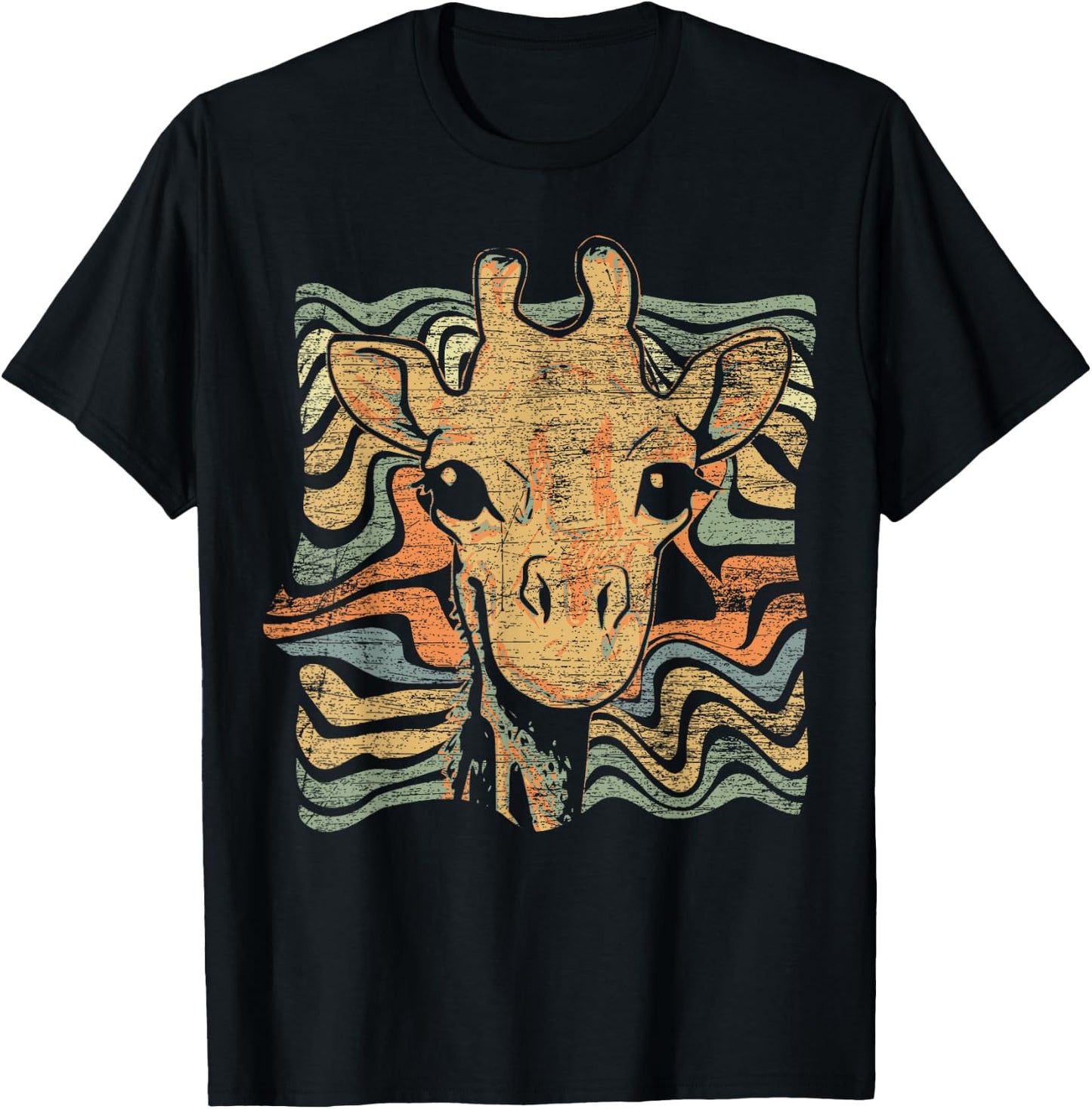 Vintage Animal Gifts Africa - Cute Giraffe T-Shirt - T-Shirt | Black