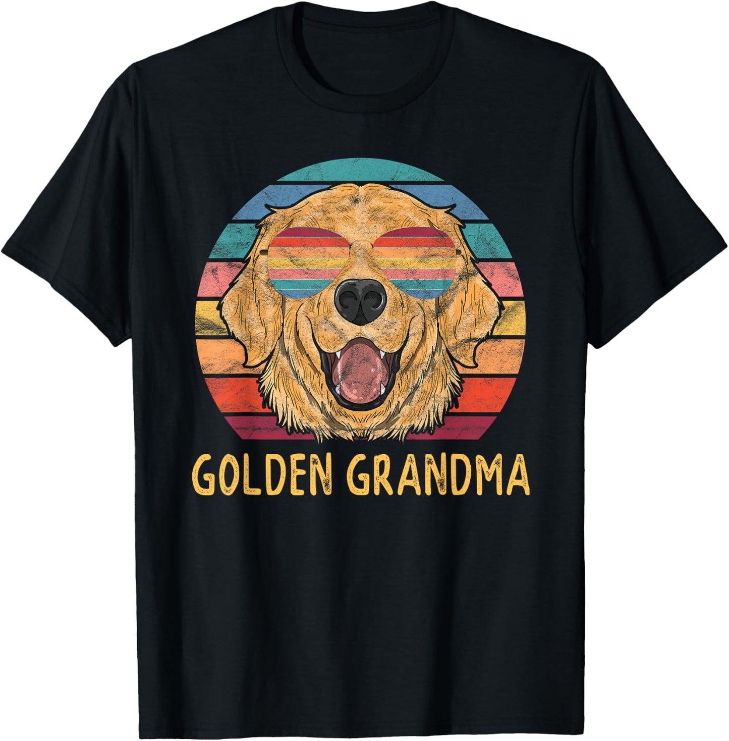 Golden Grandma Golden Retriever Dog Grandma Gifts Men Women T-Shirt - T-Shirt | Black