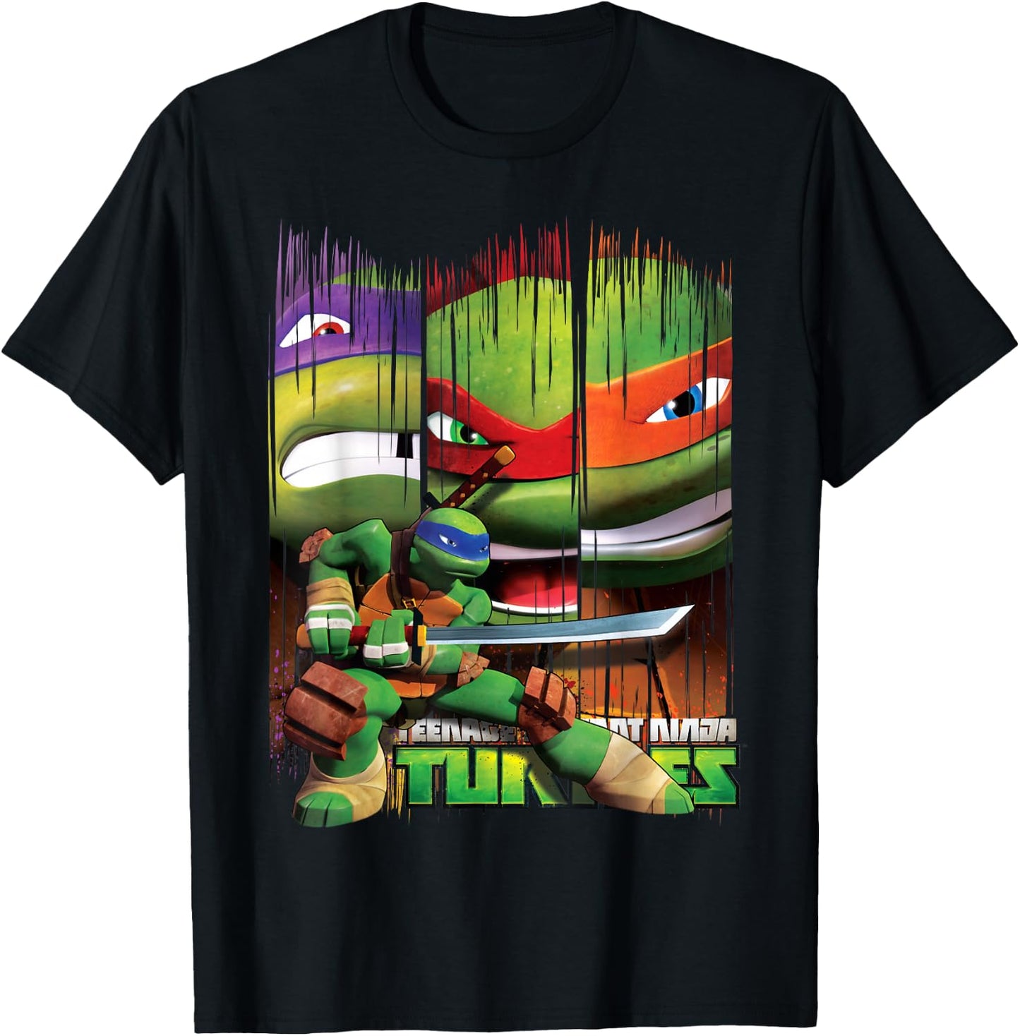Teenage Mutant Ninja Turtles Leonardo Sword Stance T-Shirt - T-Shirt | Black