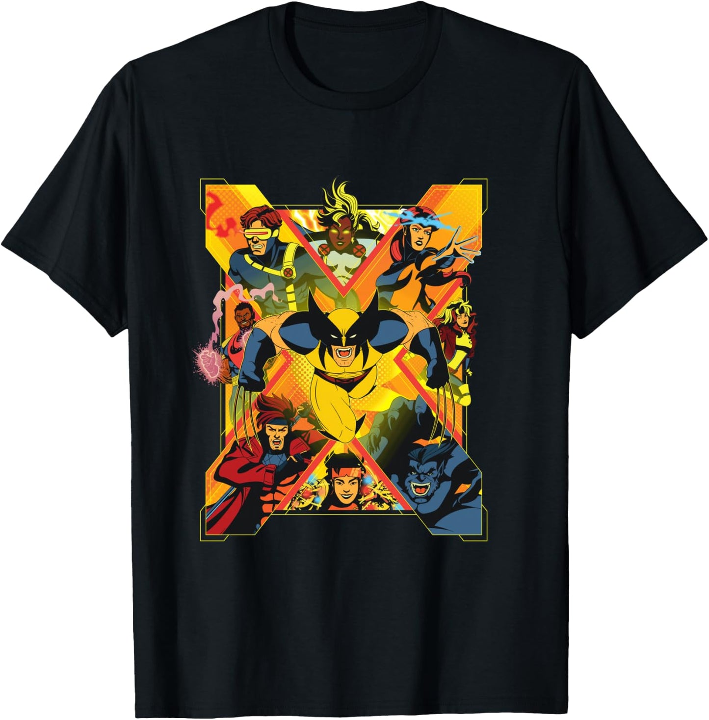 Marvel Studios X-Men ’97 Wolverine and Team X-Logo T-Shirt - T-Shirt | Black