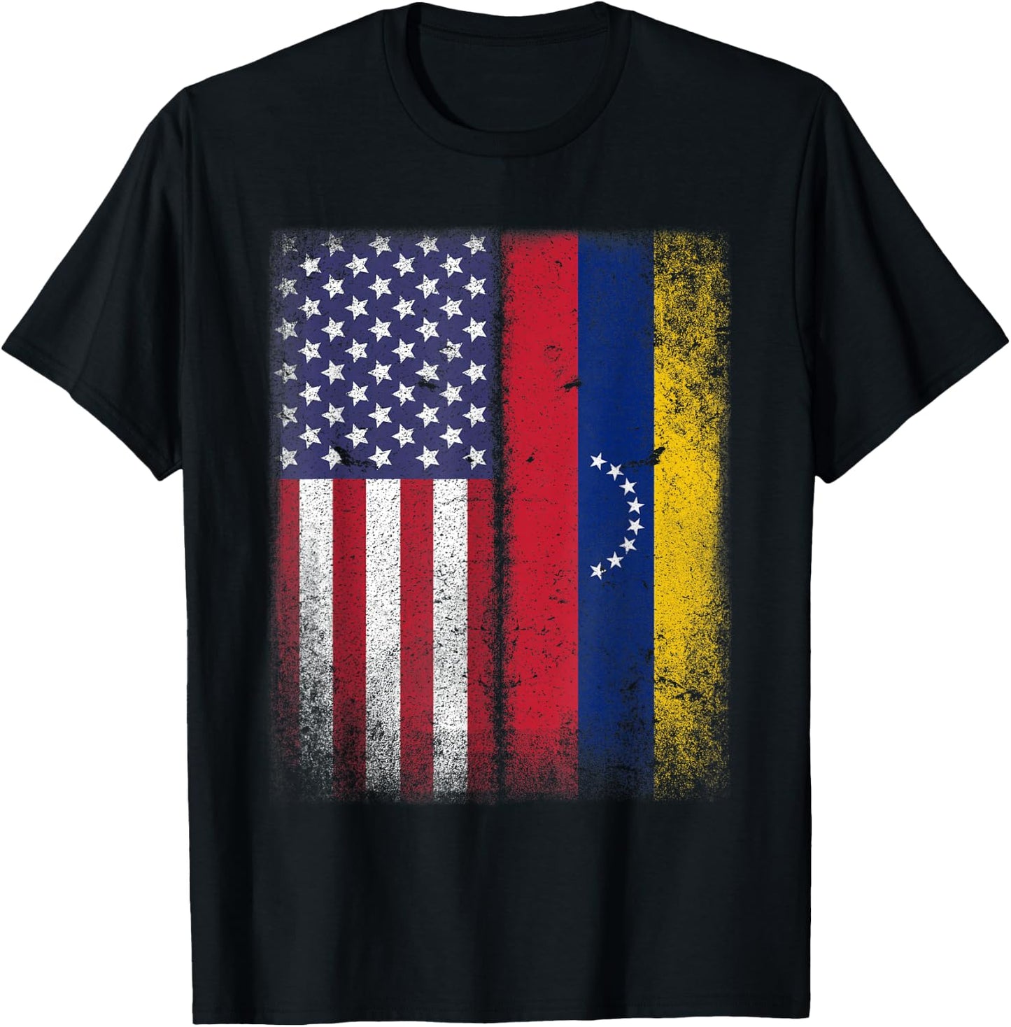 Venezuelan Roots American Grown Venezuela Usa Flag America T-Shirt - T-Shirt | Black