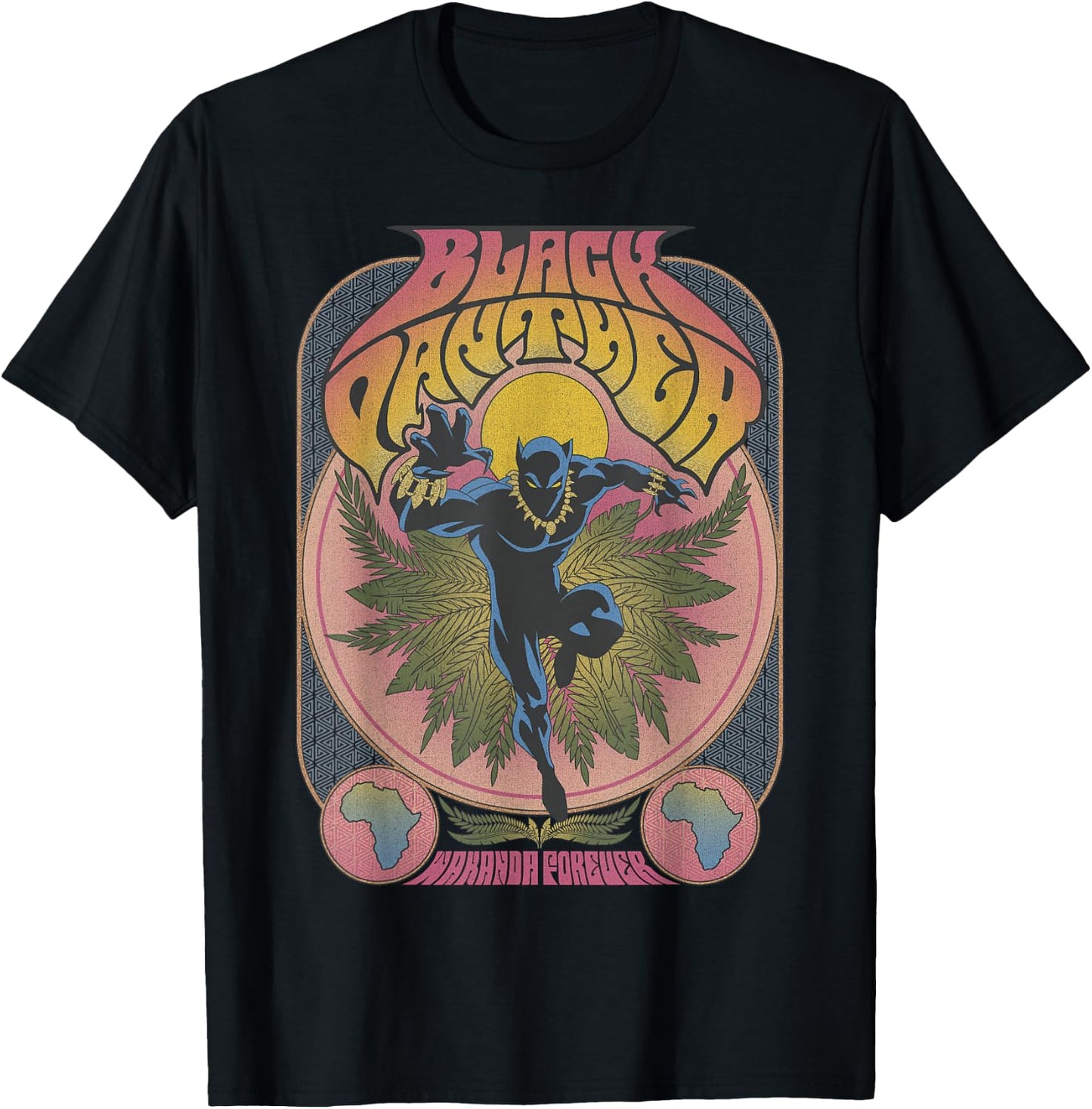Marvel Black Panther Vintage 70's Poster Style T-Shirt - T-Shirt | Black