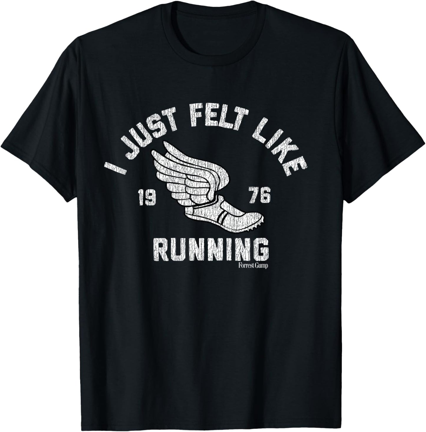 Forrest Gump I Just Felt Like Running 1976 Logo T-Shirt - T-Shirt | Black