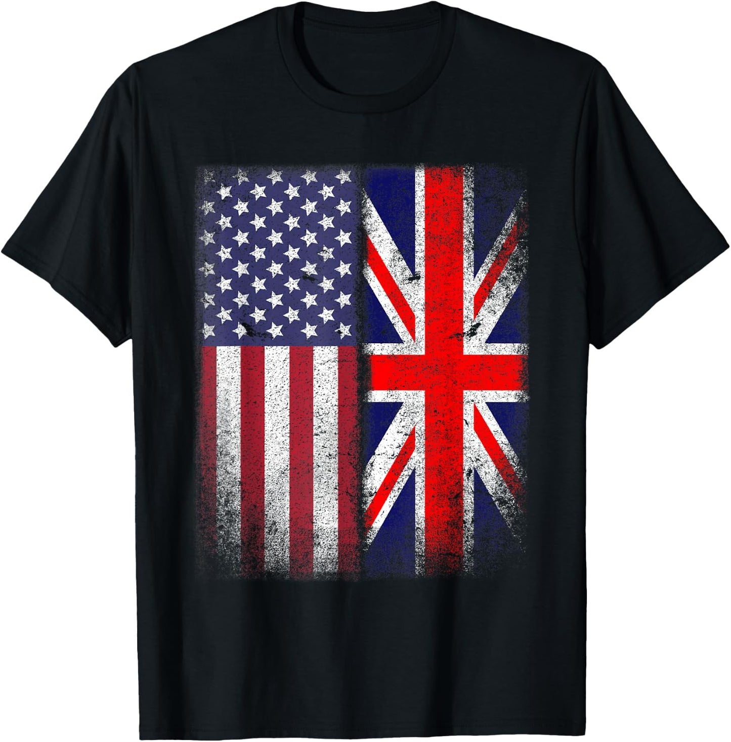 British American Flag Union Jack England Usa T-Shirt - T-Shirt | Black