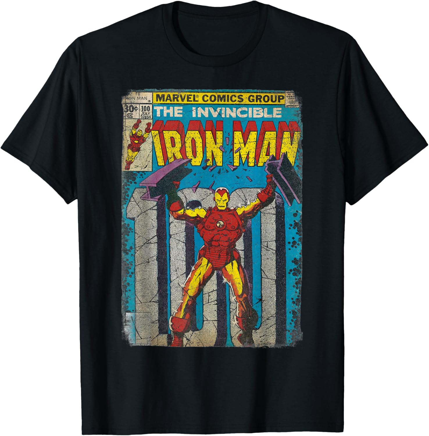 Iron Man Classic Retro Comic Vintage Cover Graphic T-Shirt - T-Shirt | Black
