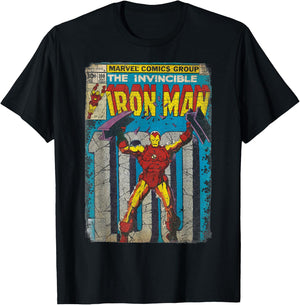 Iron Man Classic Retro Comic Vintage Cover Graphic T-Shirt - T-Shirt | Black