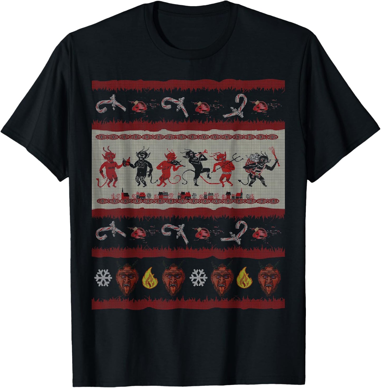 Krampus Party Ugly Christmas Design T-Shirt - T-Shirt | Black