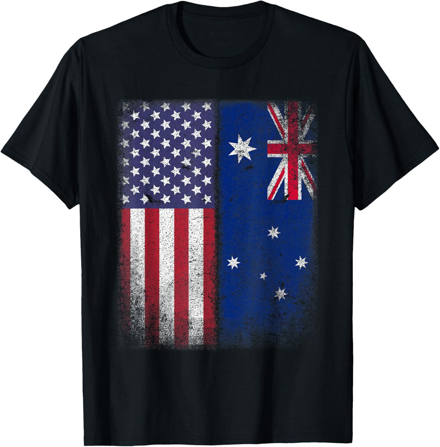 Australian American Flag Australia Usa T-Shirt - T-Shirt | Black