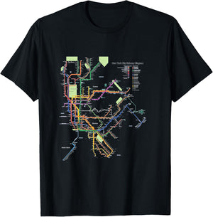 New York City Metro Map Art I Heart NY Souvenir Gifts T-Shirt - T-Shirt | Black