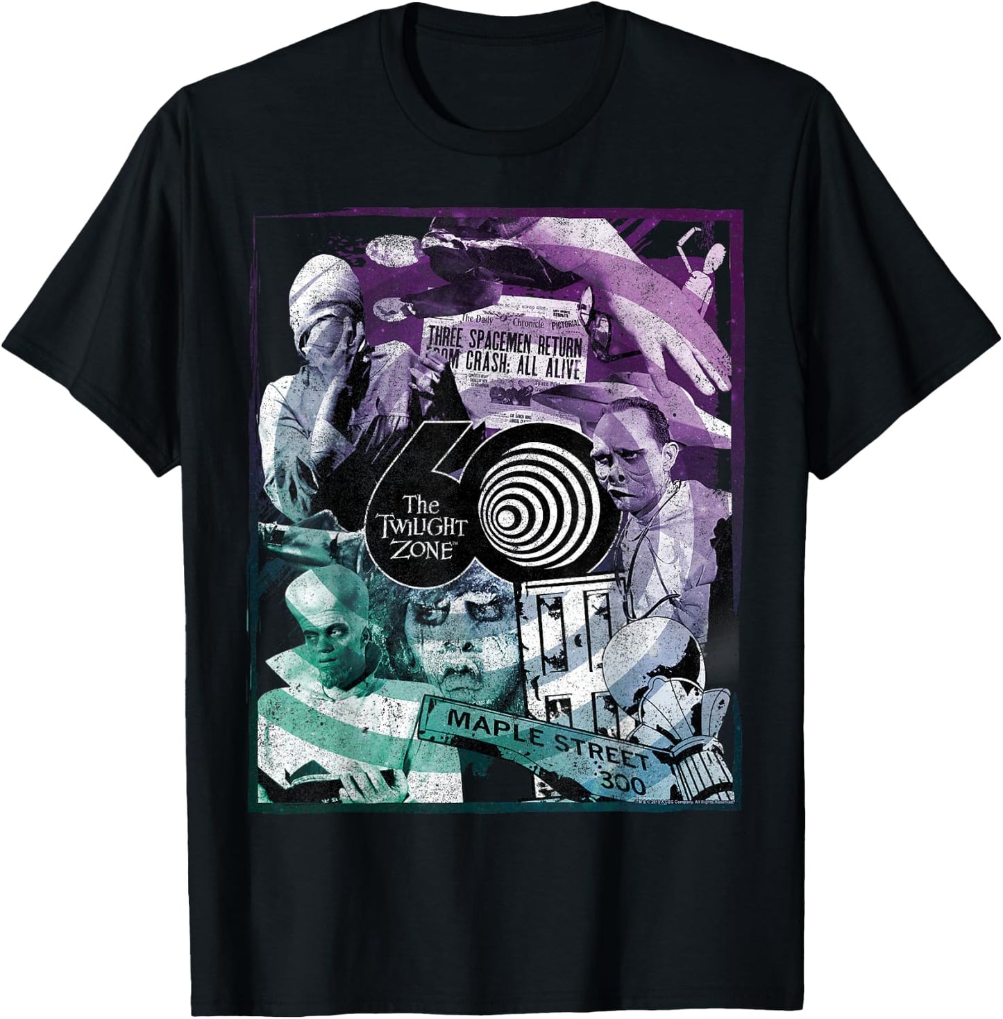 The Twilight Zone 60th Anniversary Gradient Group Poster T-Shirt - T-Shirt | Black