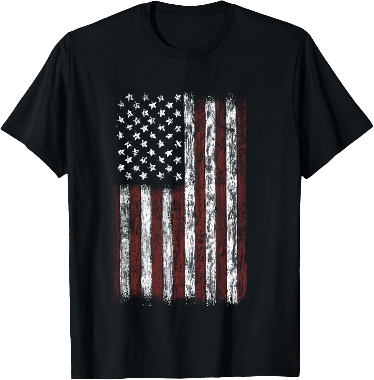 Vintage American Flag Shirt Men USA Flag T-Shirt - T-Shirt | Black