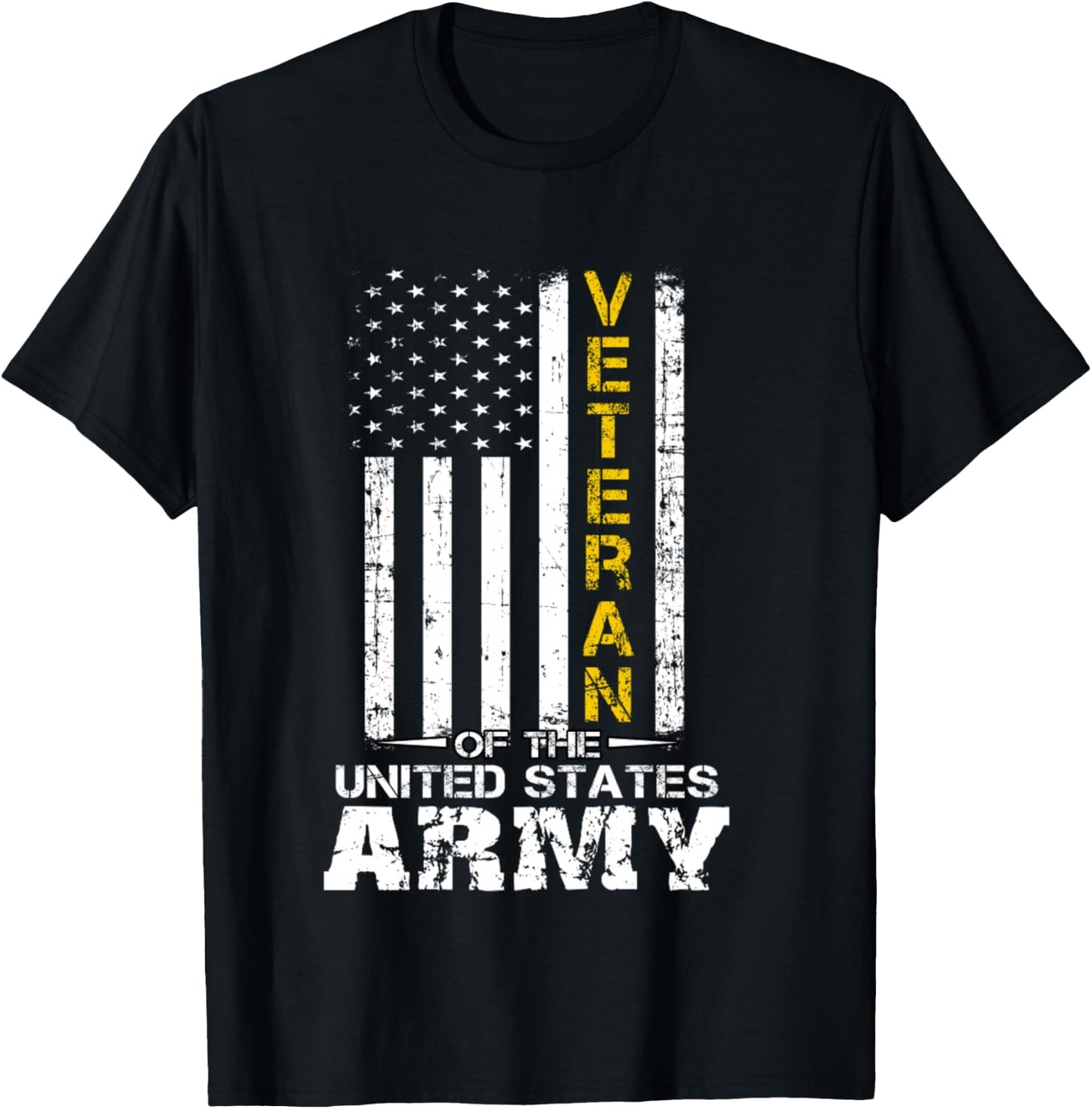 Veteran of United States US Army Gold T-Shirt - T-Shirt | Black
