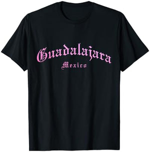 Guadalajara Jalisco Mexico Vintage Old School English Font T-Shirt - T-Shirt | Black