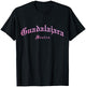 Guadalajara Jalisco Mexico Vintage Old School English Font T-Shirt - T-Shirt | Black