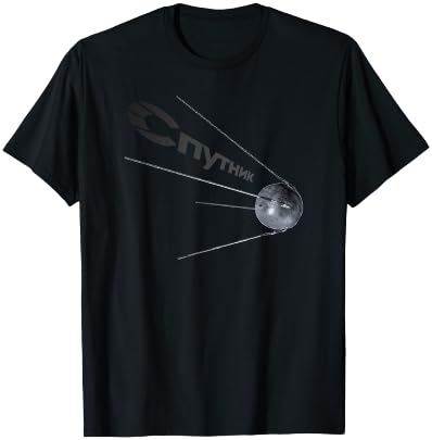 Sputnik Satellite USSR Soviet Cosmos Space T-Shirt - T-Shirt | Black