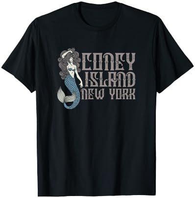 Coney Island Mermaid Clothing NYC Beaches Women Kids T-Shirt - T-Shirt | Black
