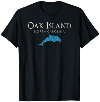 Vintage Oak Island NC Dolphin T Shirt T-Shirt - T-Shirt | Black
