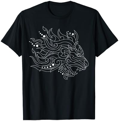 Animal Lover Artistic Head of Lion T-Shirt - T-Shirt | Black