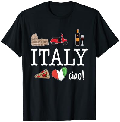 Love Italy and Everything Italian Culture T-Shirt - T-Shirt | Black