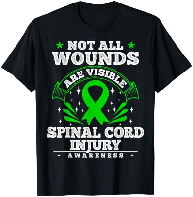 Gift Spinal Cord Injury Patients - SCI Awareness Ribbon T-Shirt - T-Shirt | Black