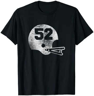 Vintage Football Jersey Number 52 Player Number T-Shirt - T-Shirt | Black