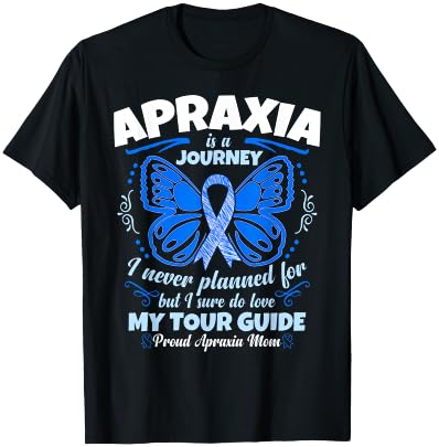 Apraxia Awareness T Shirt - Proud Apraxia Mom T-Shirt - T-Shirt | Black